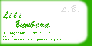 lili bumbera business card